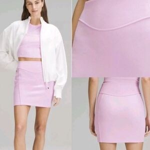 Lululemon Womens Scuba High Rise Mini Skirt In Vitapink Size XL Athletic LW8ALSS